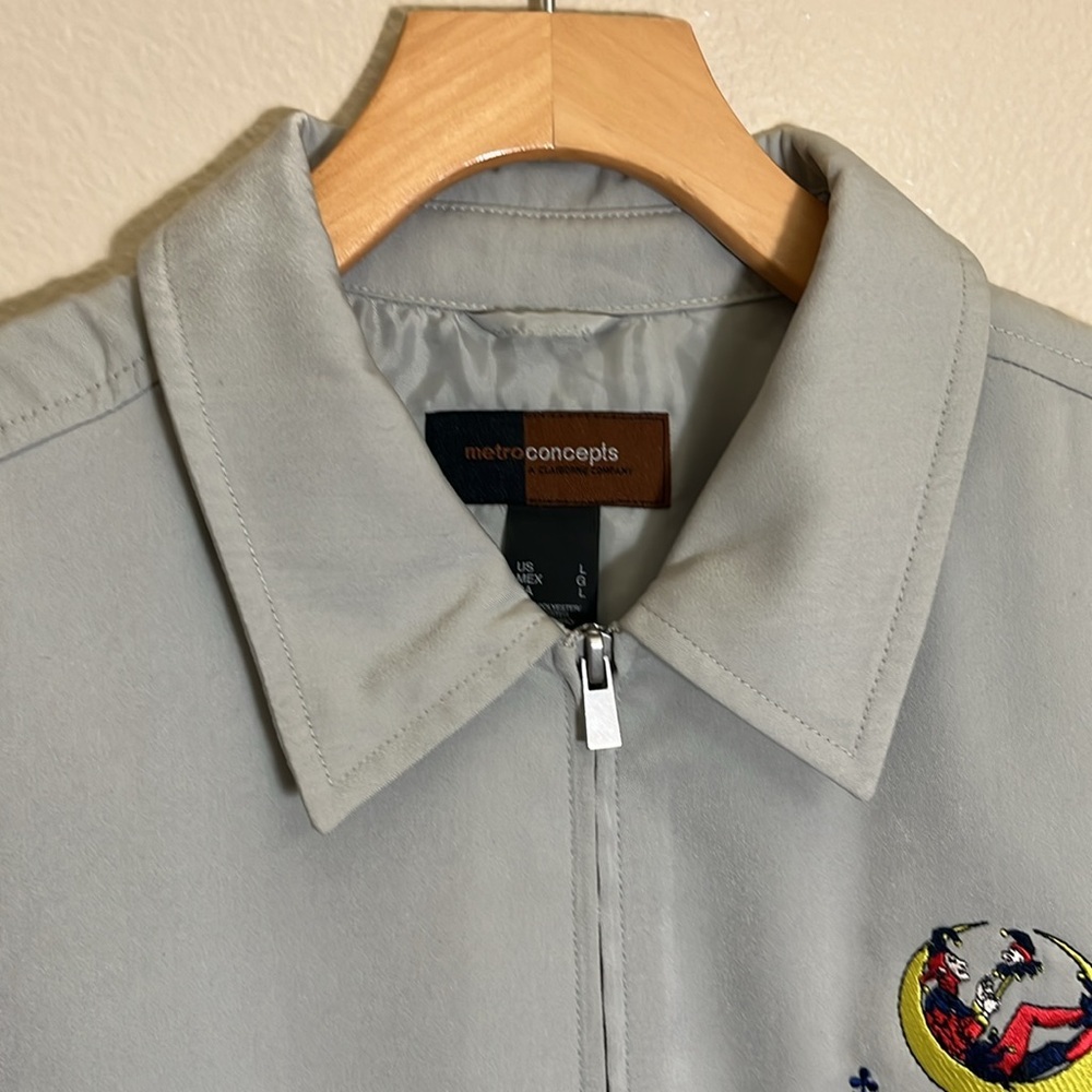 Metro Concepts Claiborne Company Gray 52 Plus Joker Embroidered Jacket - Picture 2 of 9